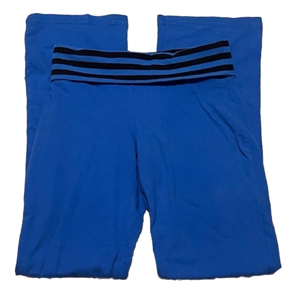 Mossimo Supply Co Low Rise Foldover Waist Flare Pants Blue Pull On Small Stretch - Picture 1 of 7